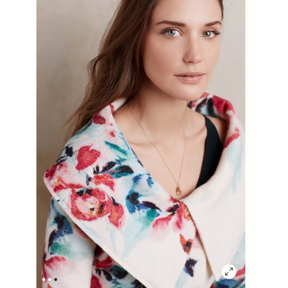 Anthropologie Sleeping in Snow Winter Blossom Wool Jacket. NWT! Size: S.